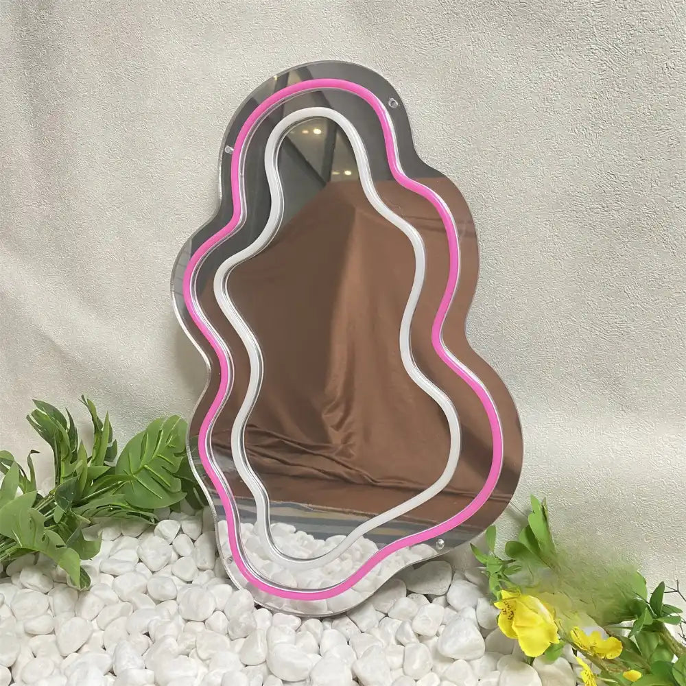 Miroir Ondulé Néon Brillant
