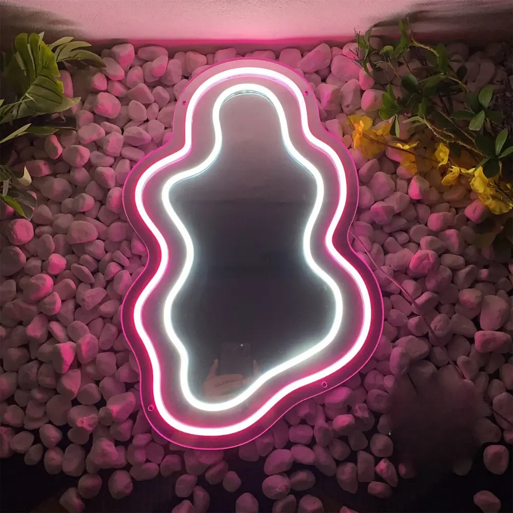 Miroir Ondulé Néon Brillant