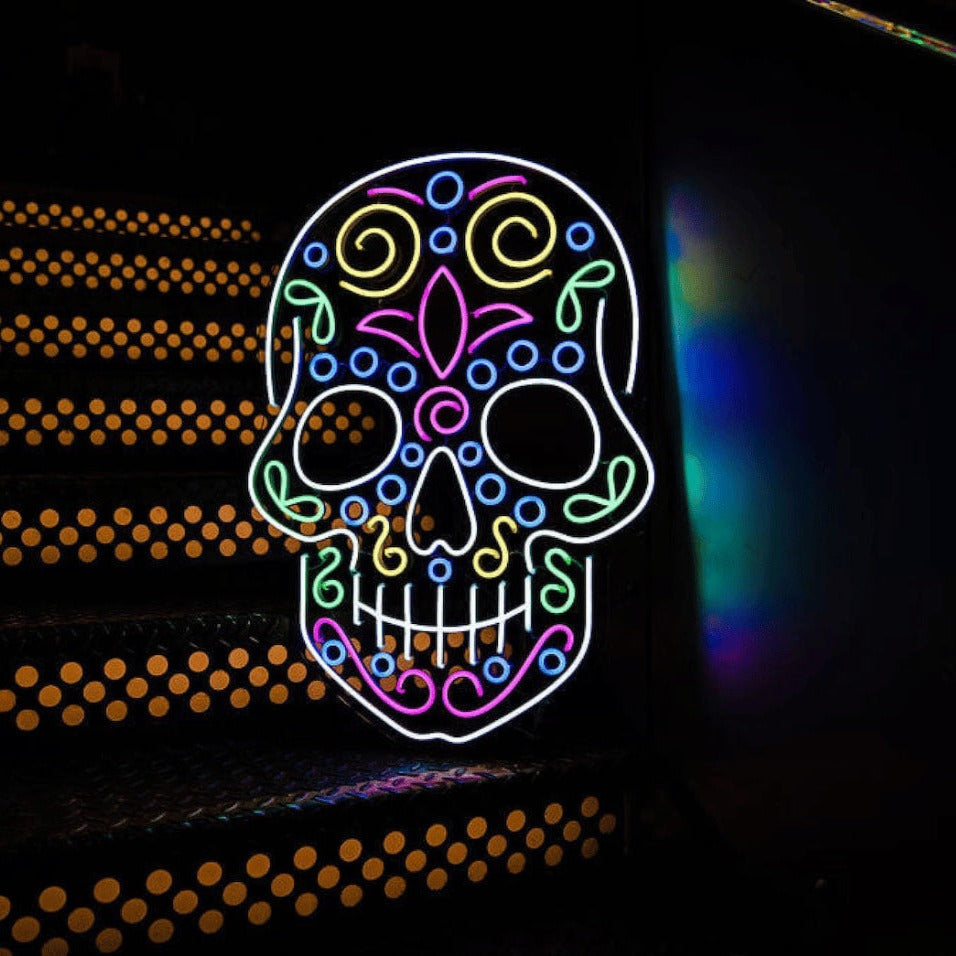 Néon LED Tête de Mort Mexicaine - NeonGlow™ Iconic Skull