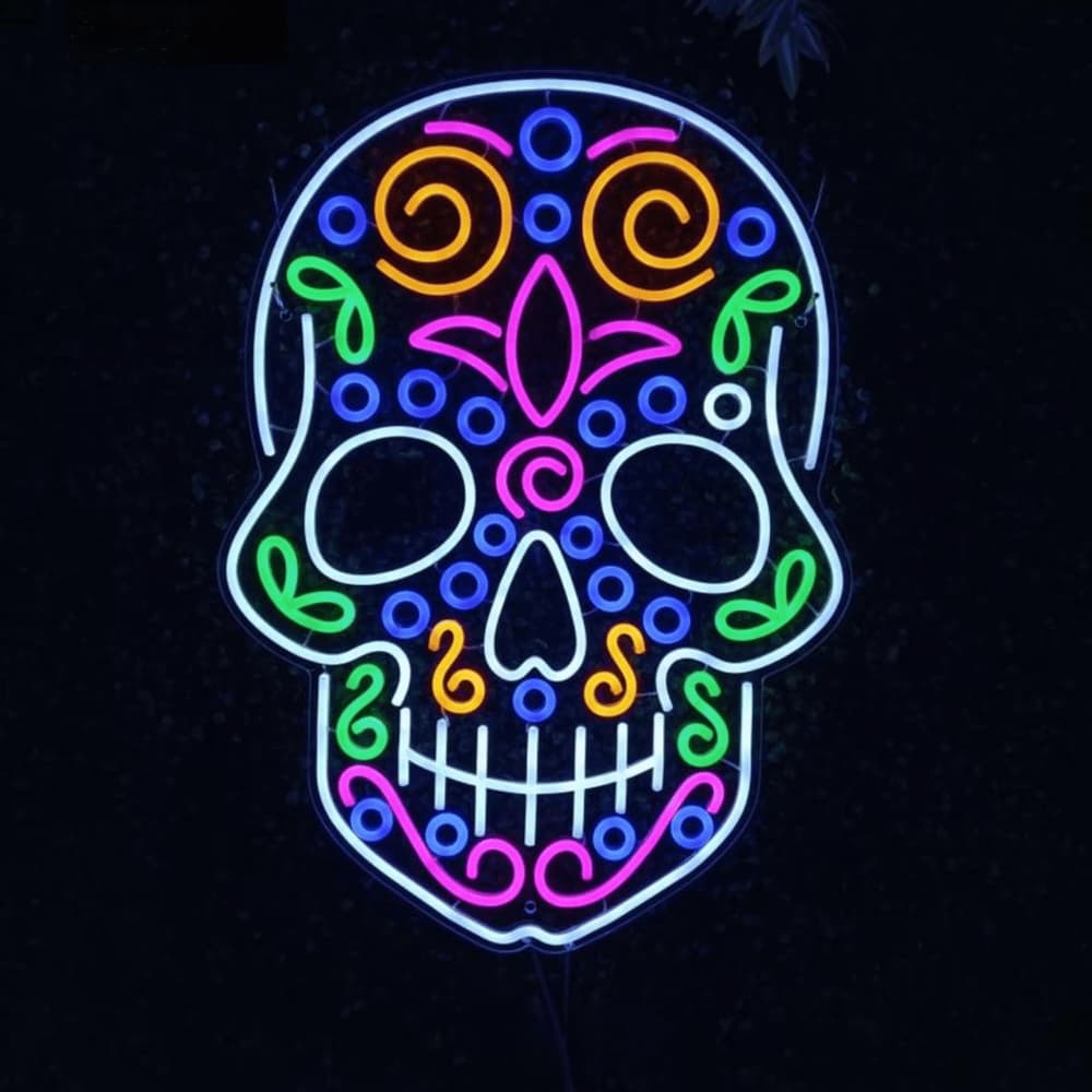 Néon LED Tête de Mort Mexicaine - NeonGlow™ Iconic Skull