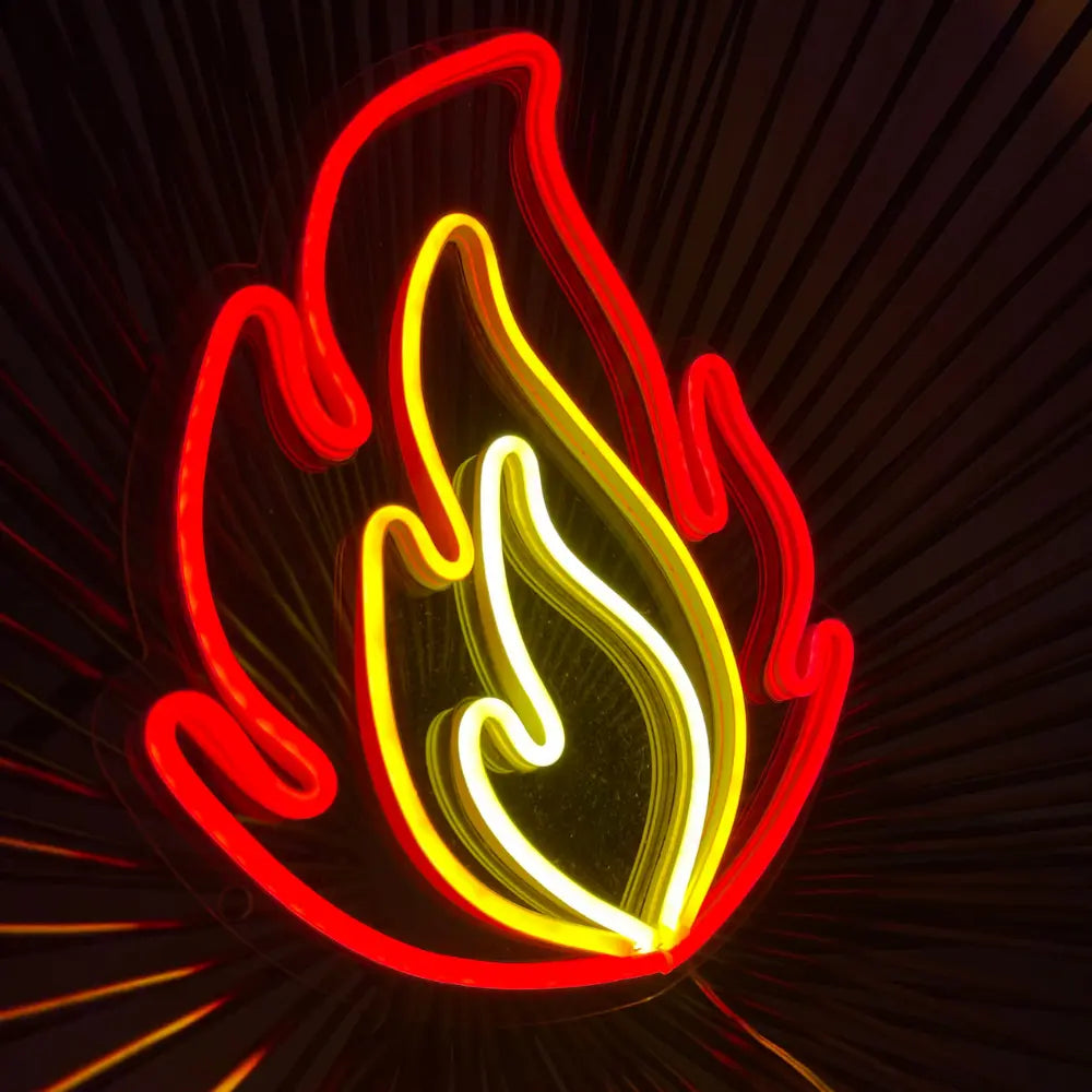 Néon lumineux flamme