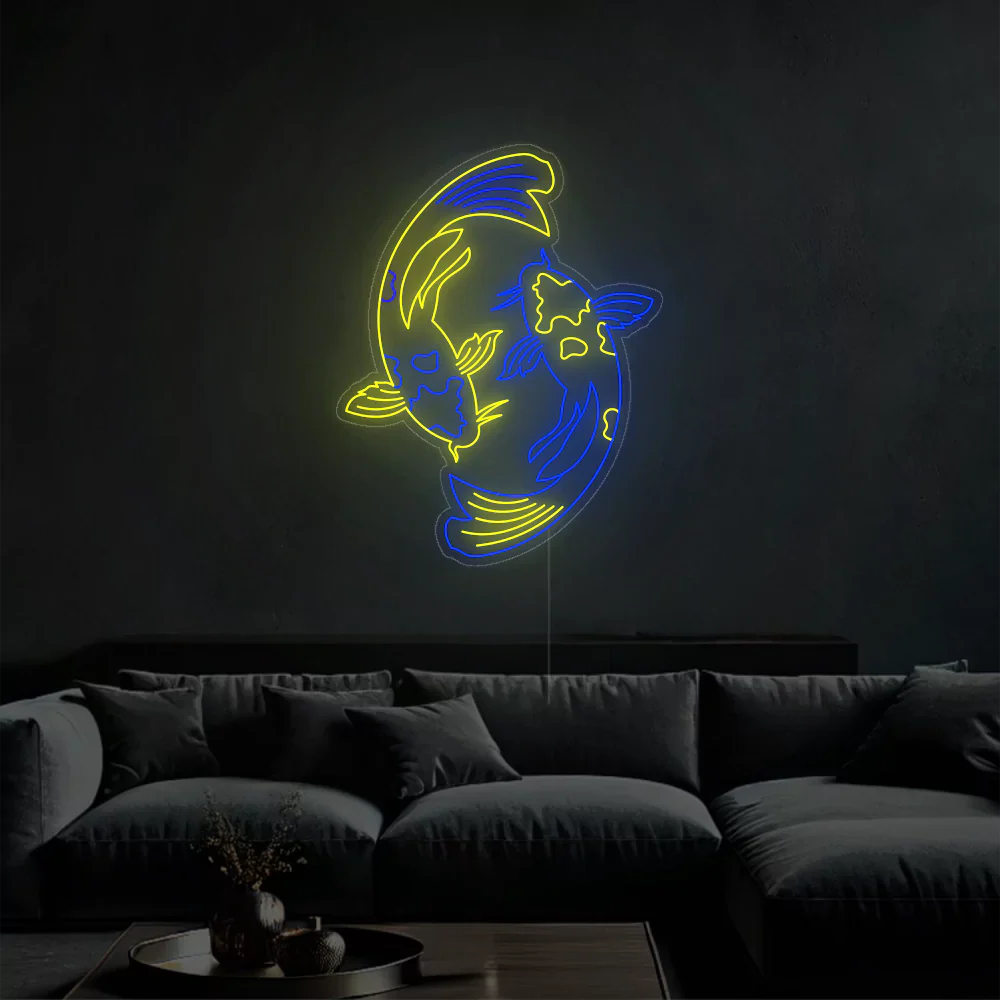 Néon LED Poisson Doré