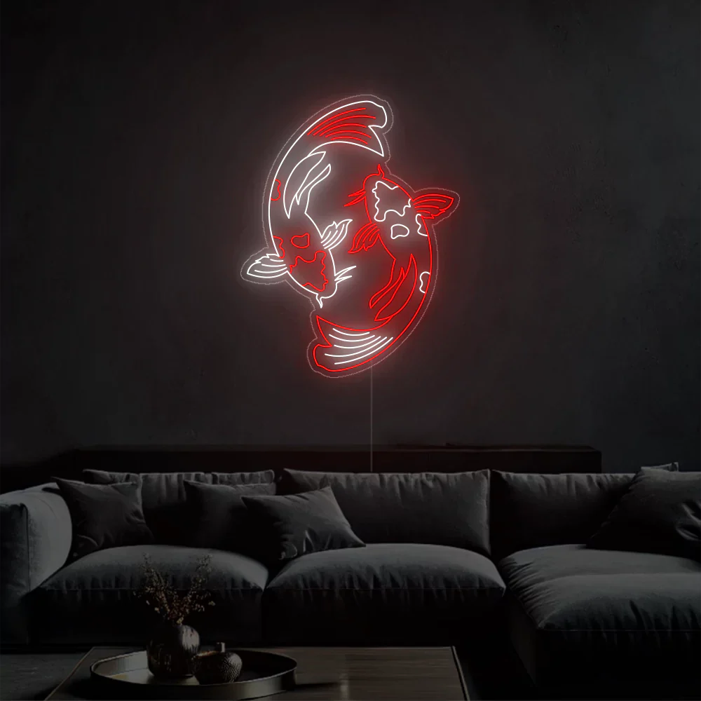 Néon LED Poisson Doré