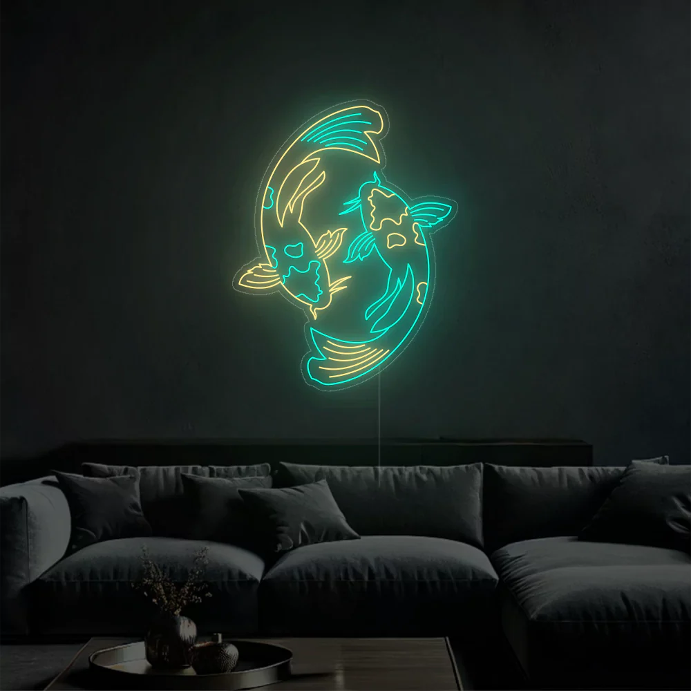 Néon LED Poisson Doré