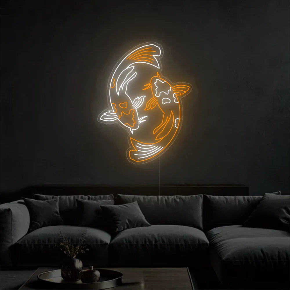 Néon LED Poisson Doré