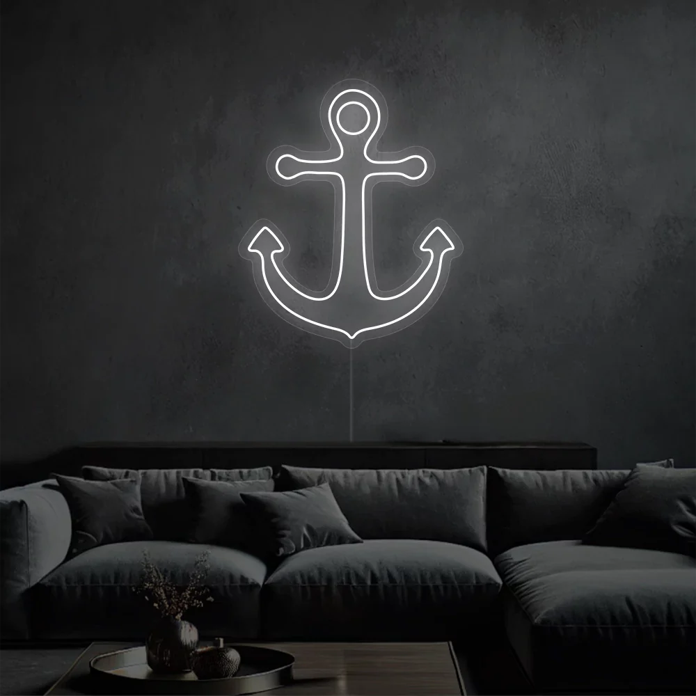 Néon Ancre Bleue en Mer