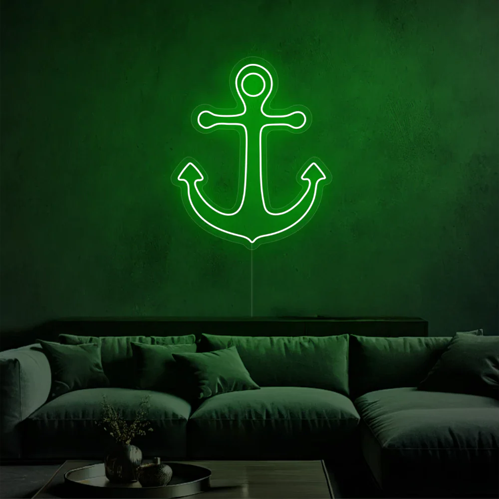 Néon Ancre Bleue en Mer