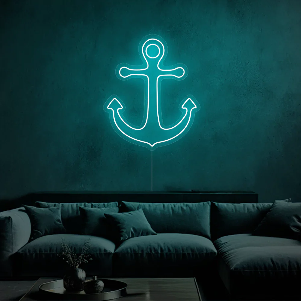 Néon Ancre Bleue en Mer