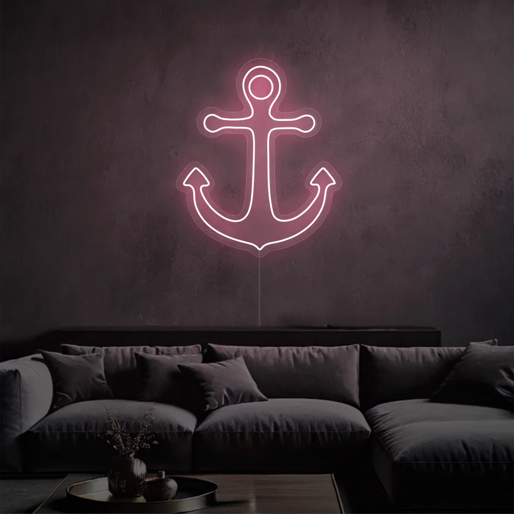 Néon Ancre Bleue en Mer