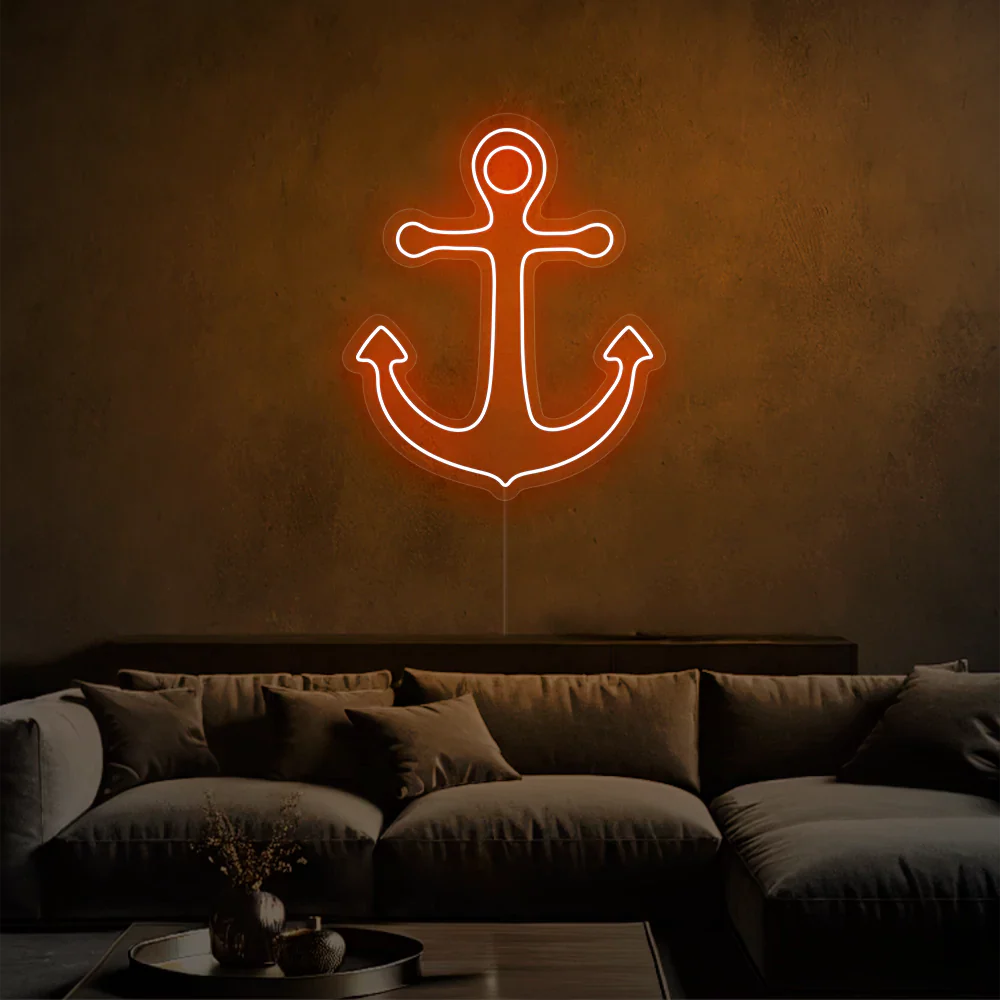 Néon Ancre Bleue en Mer