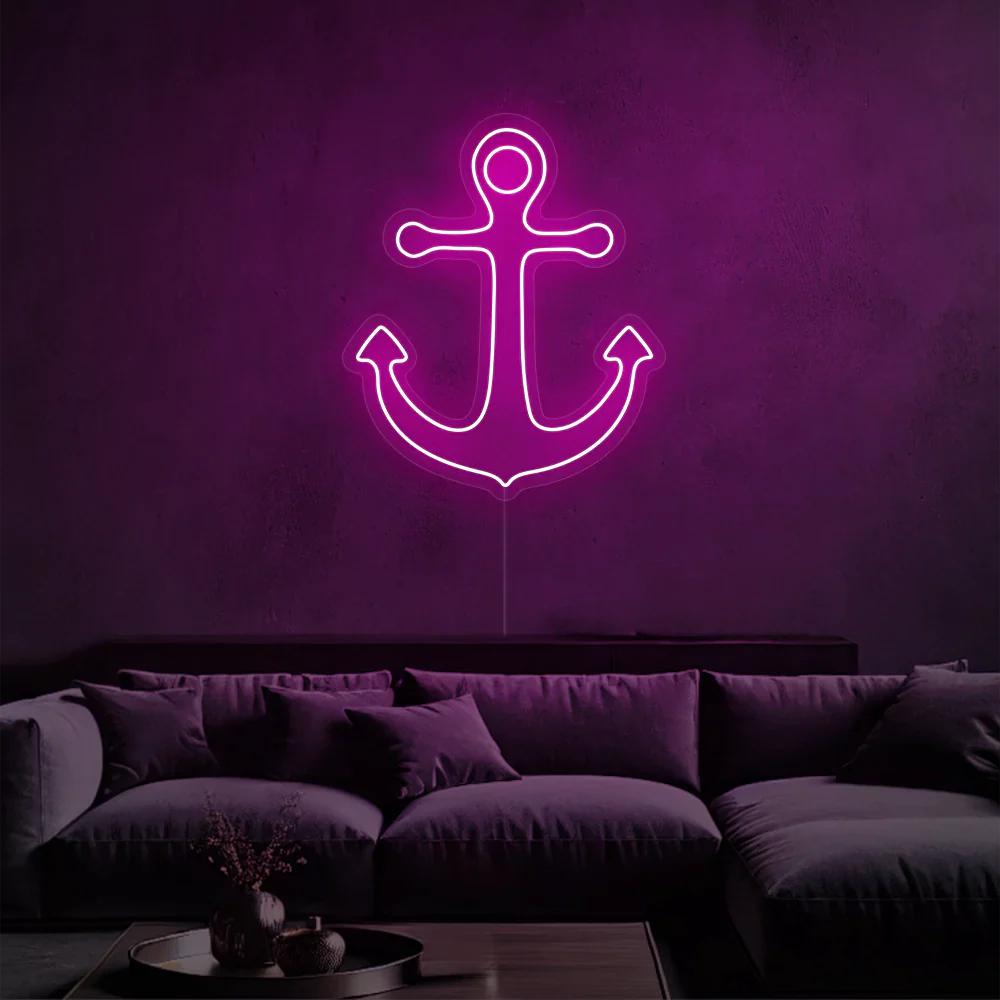 Néon Ancre Bleue en Mer