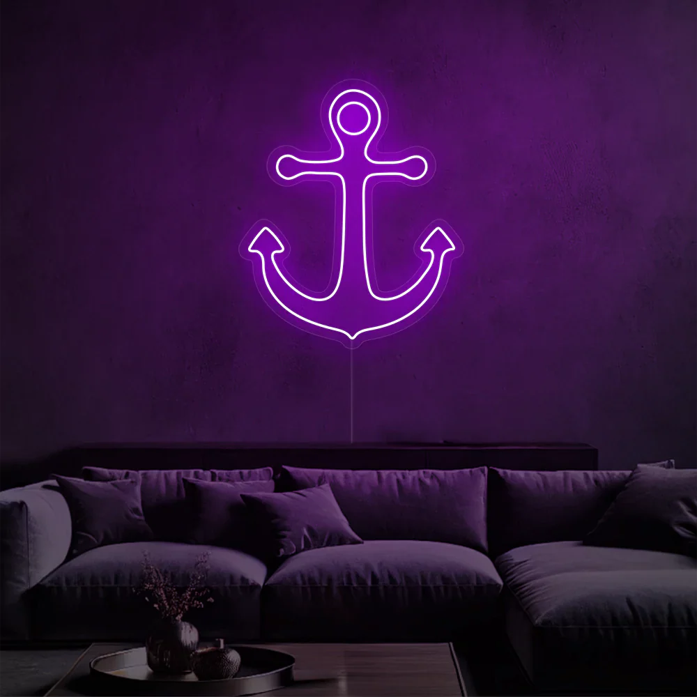 Néon Ancre Bleue en Mer
