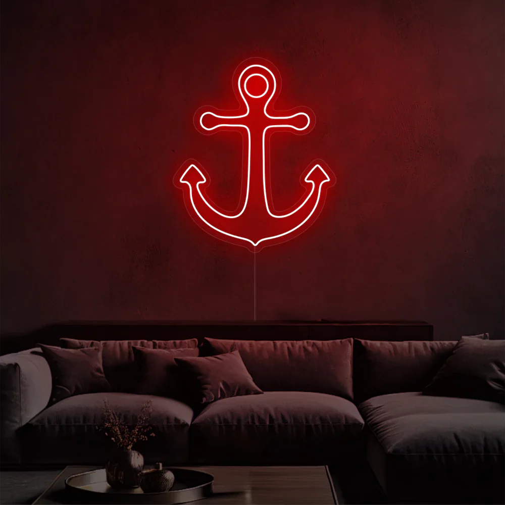 Néon Ancre Bleue en Mer