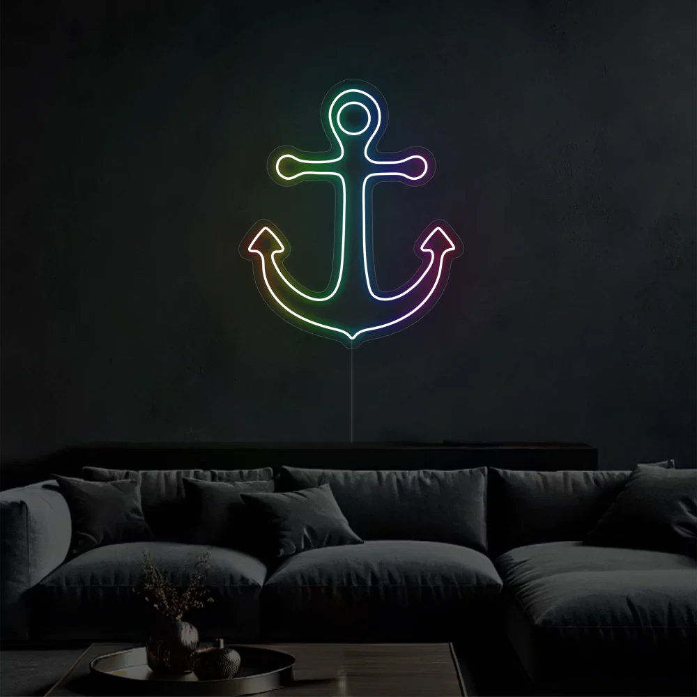 Néon Ancre Bleue en Mer
