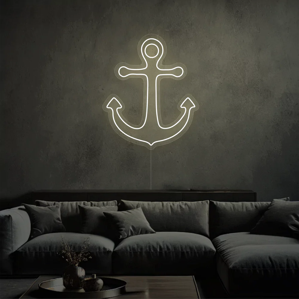 Néon Ancre Bleue en Mer