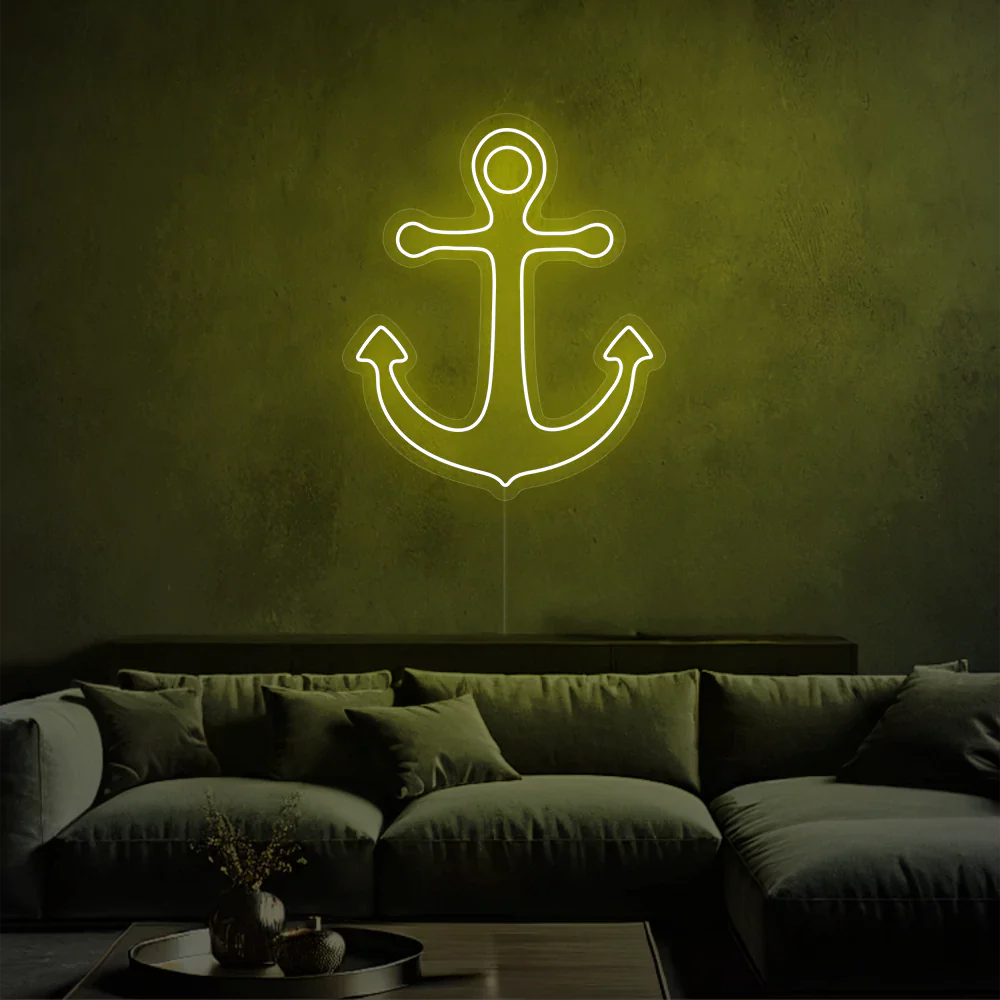 Néon Ancre Bleue en Mer