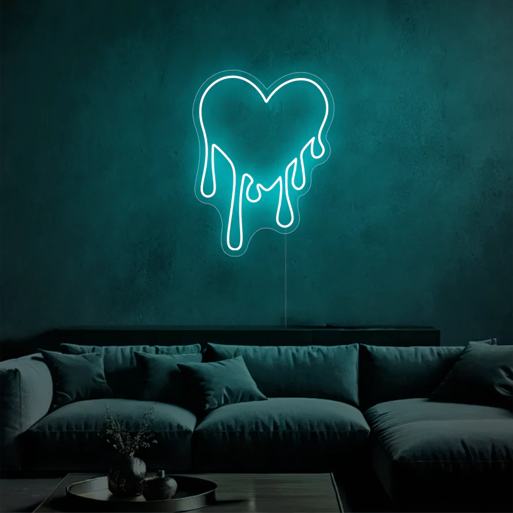 Néon LED Coeur Scintillant Rose Merveilleux