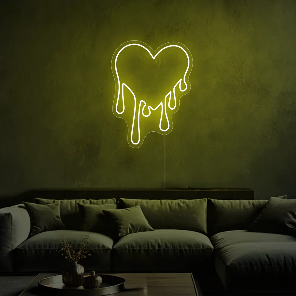 Néon LED Coeur Scintillant Rose Merveilleux