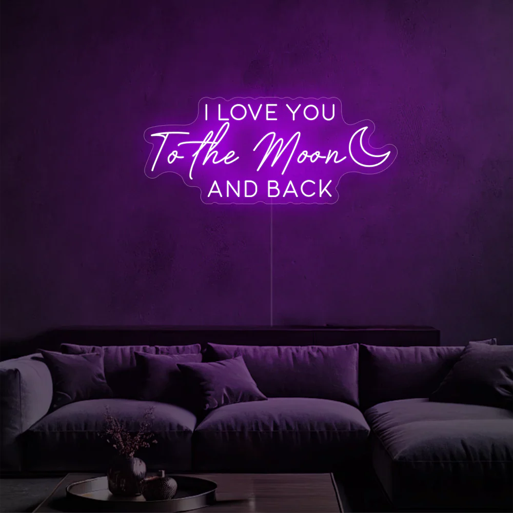 Néon LED Moon and Back Love