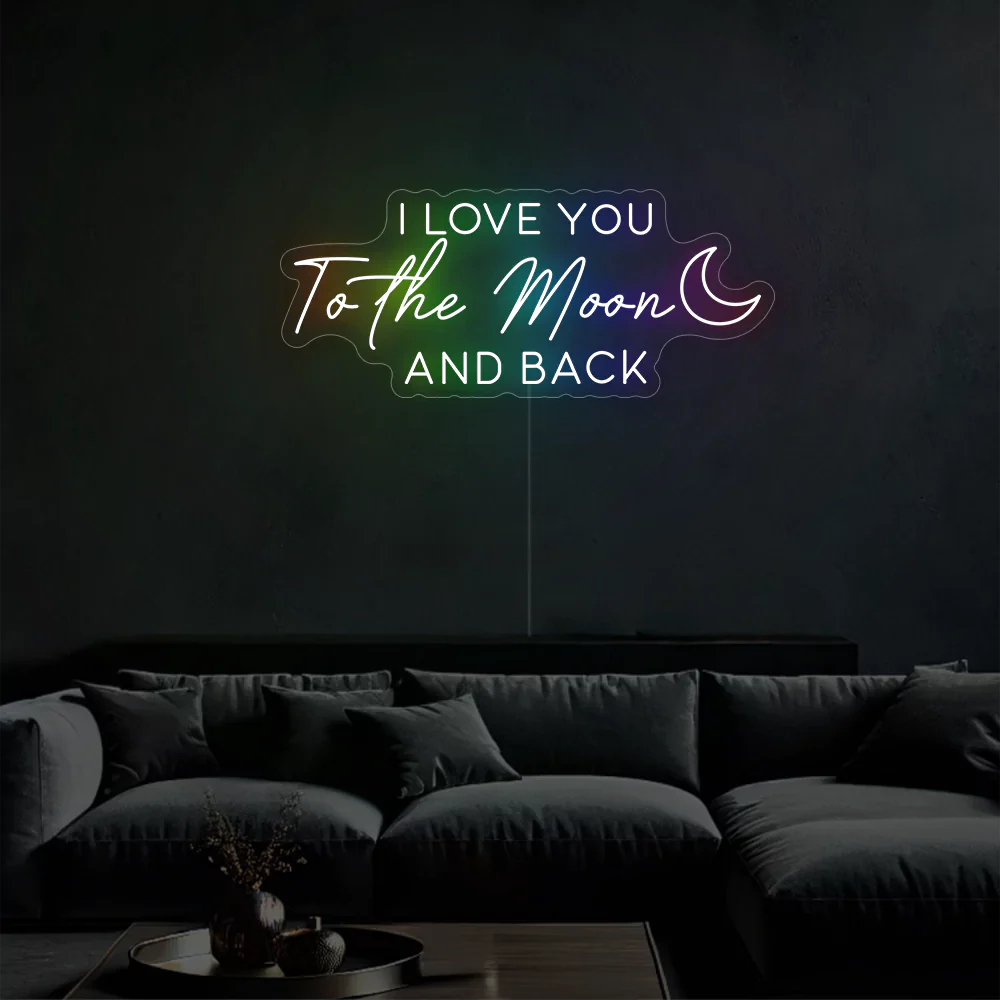 Néon LED Moon and Back Love