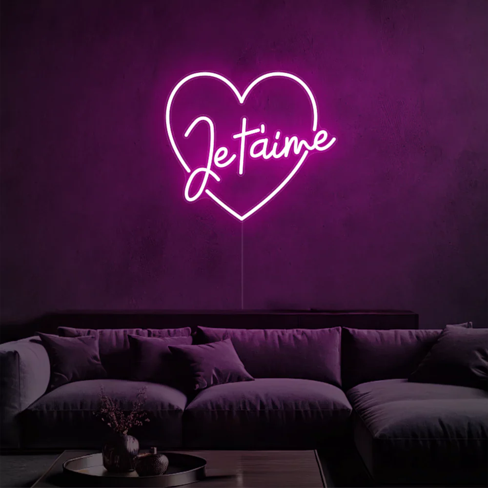 Néon LED Love dans un coeur