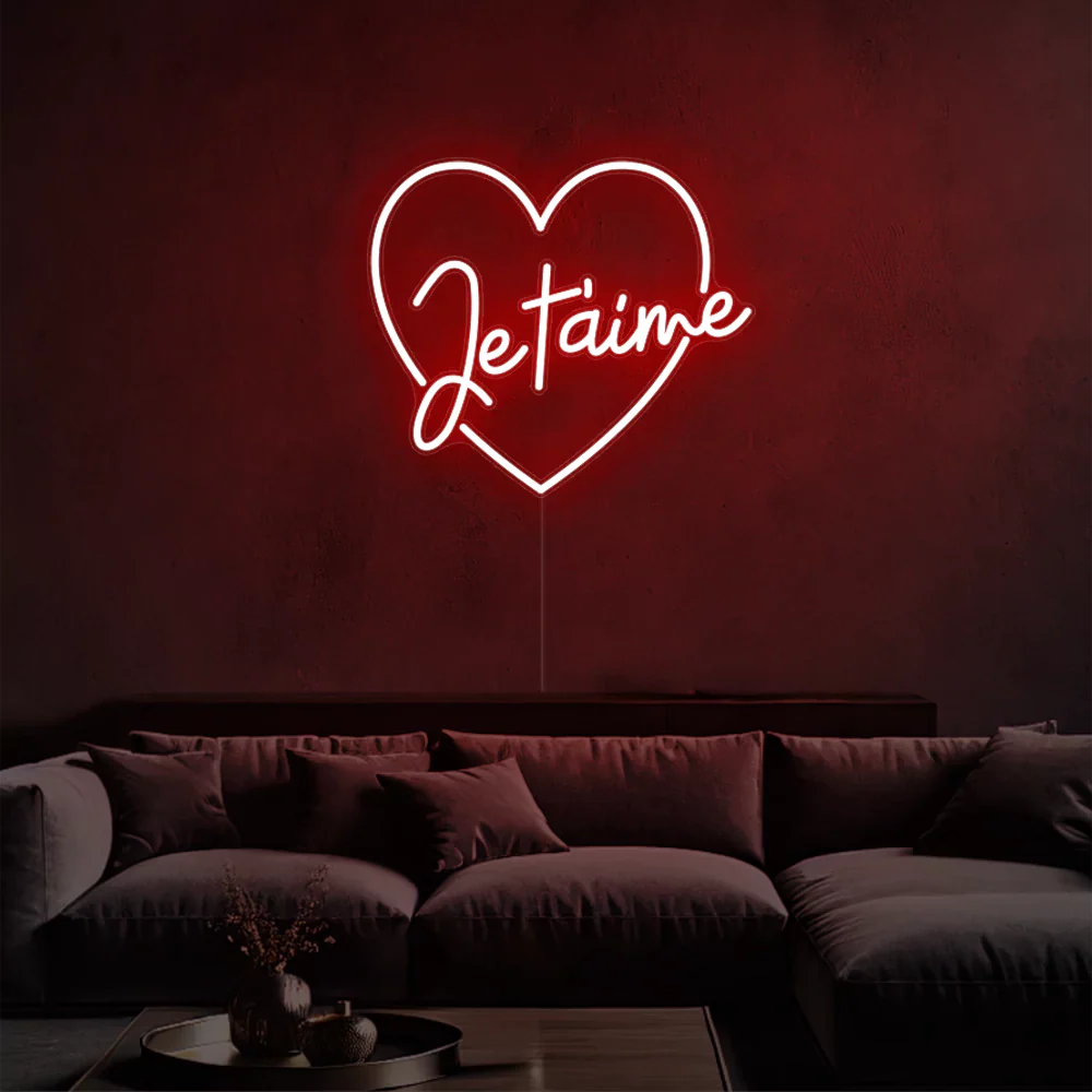 Néon LED Love dans un coeur