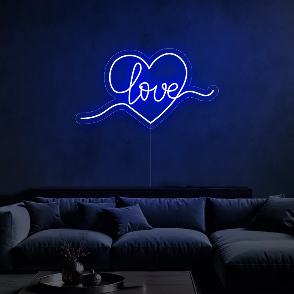 Néon LED Émotions vives dans un coeur