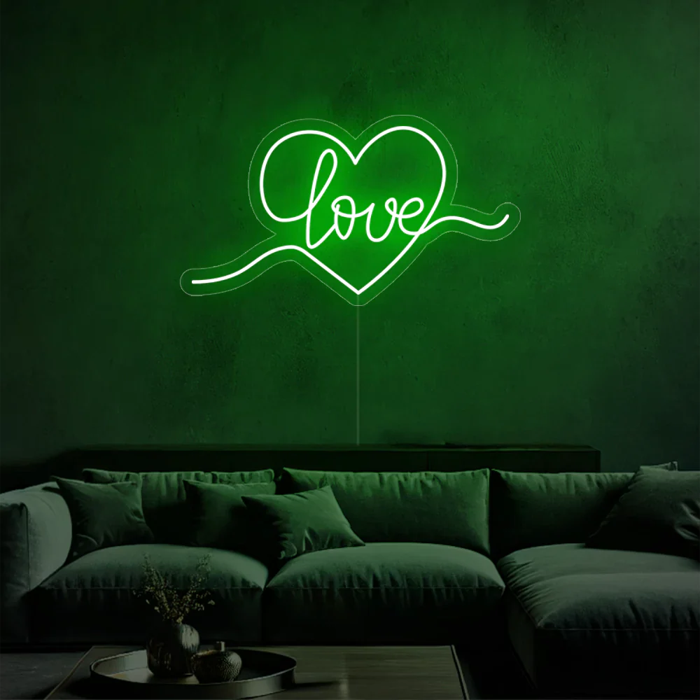 Néon LED Émotions vives dans un coeur