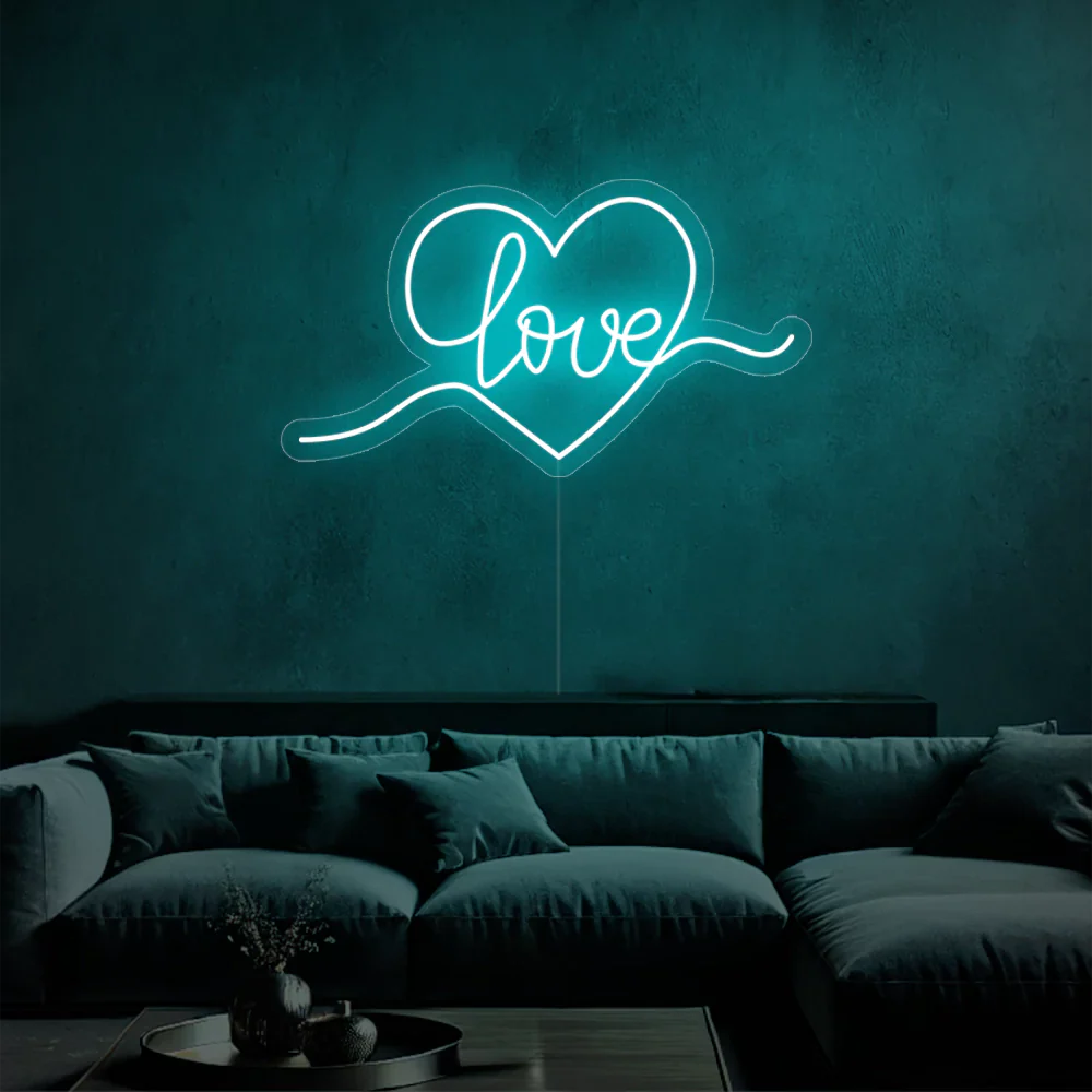 Néon LED Émotions vives dans un coeur