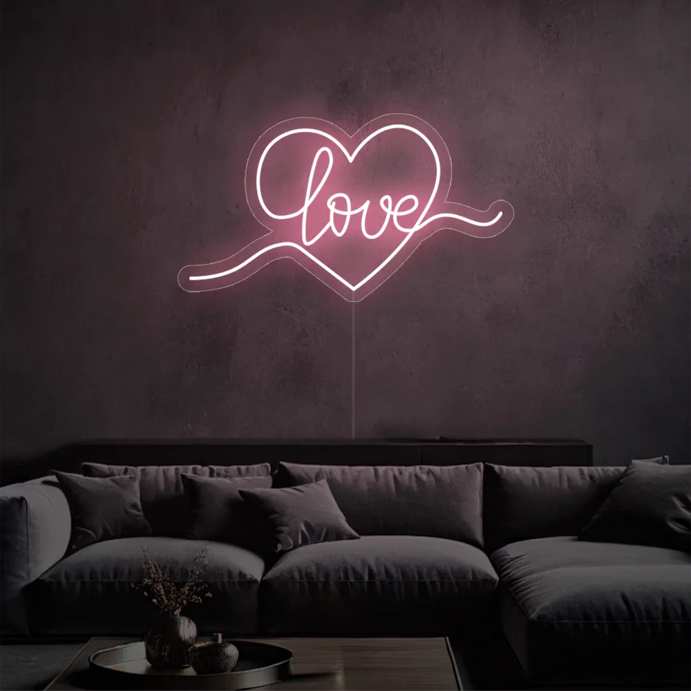 Néon LED Émotions vives dans un coeur