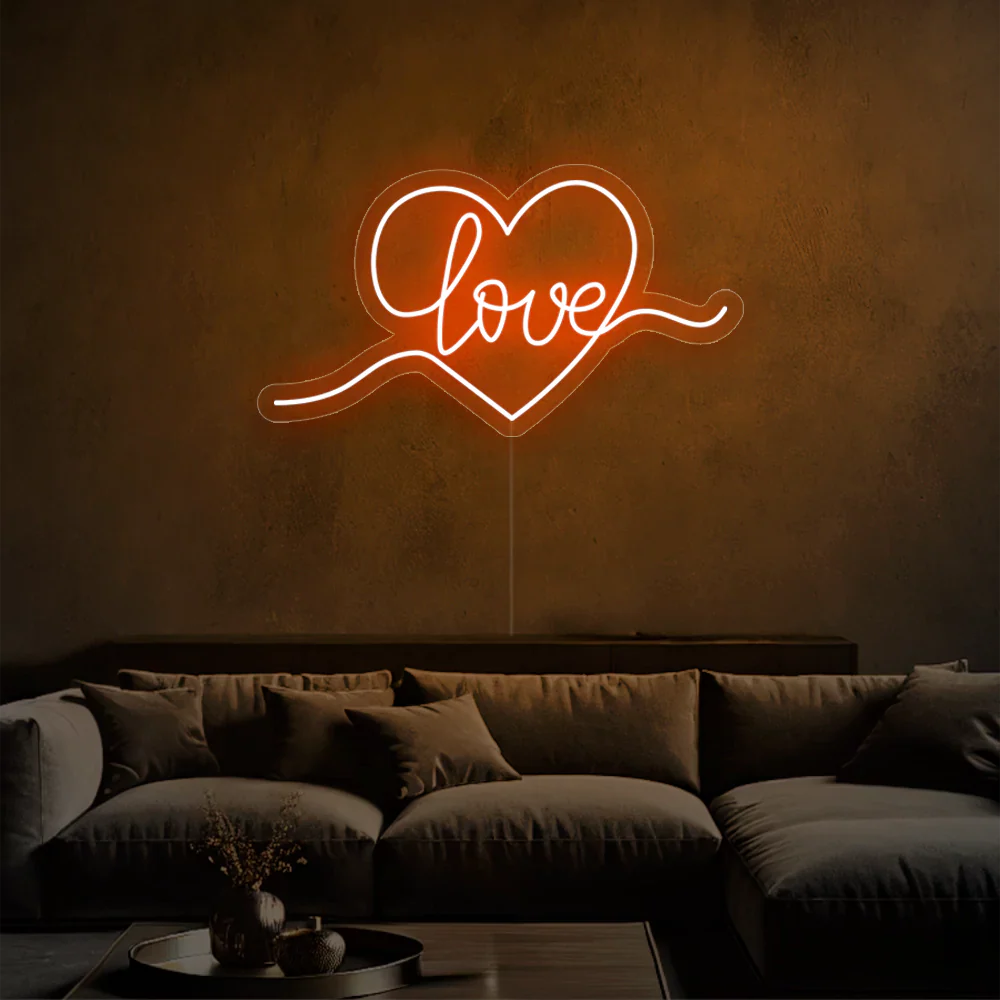 Néon LED Émotions vives dans un coeur