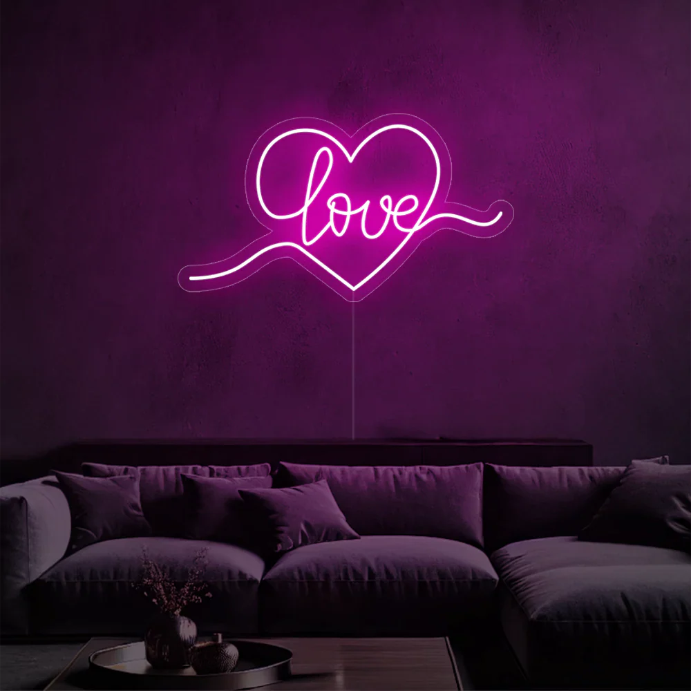 Néon LED Émotions vives dans un coeur