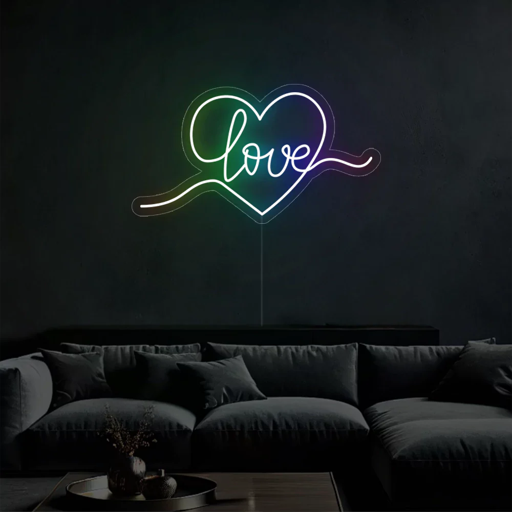 Néon LED Émotions vives dans un coeur