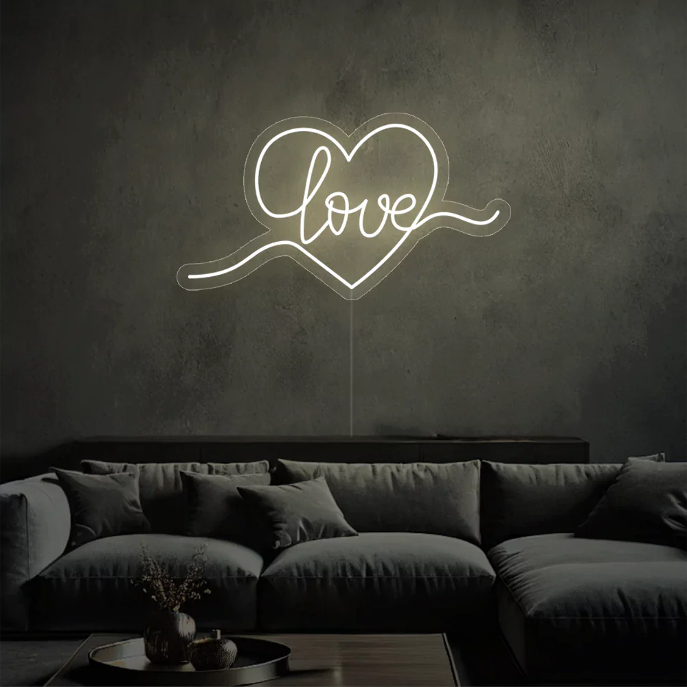 Néon LED Émotions vives dans un coeur