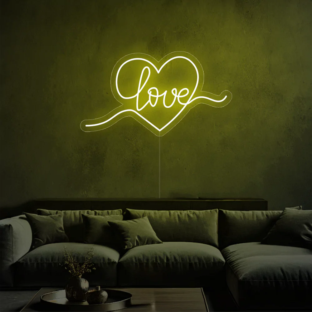 Néon LED Émotions vives dans un coeur