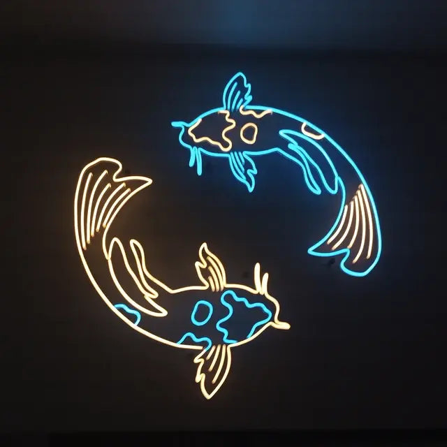 Néon LED Poisson Doré