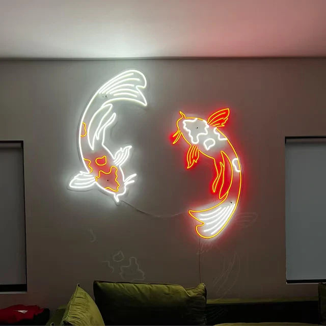 Néon LED Poisson Doré