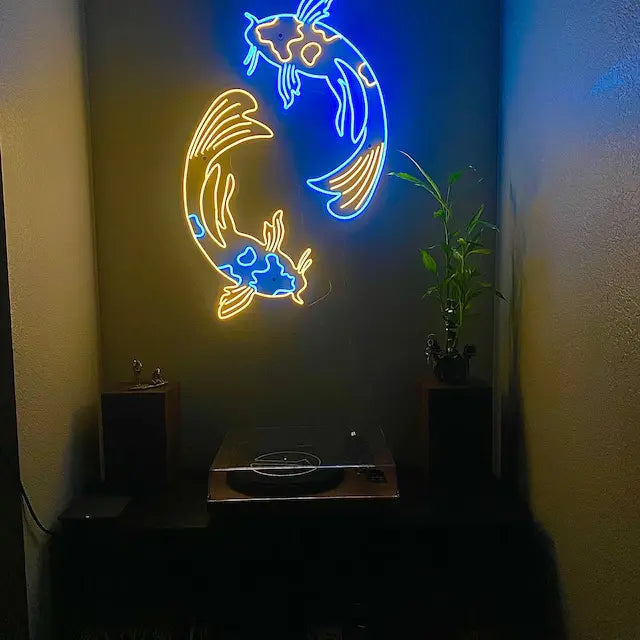 Néon LED Poisson Doré