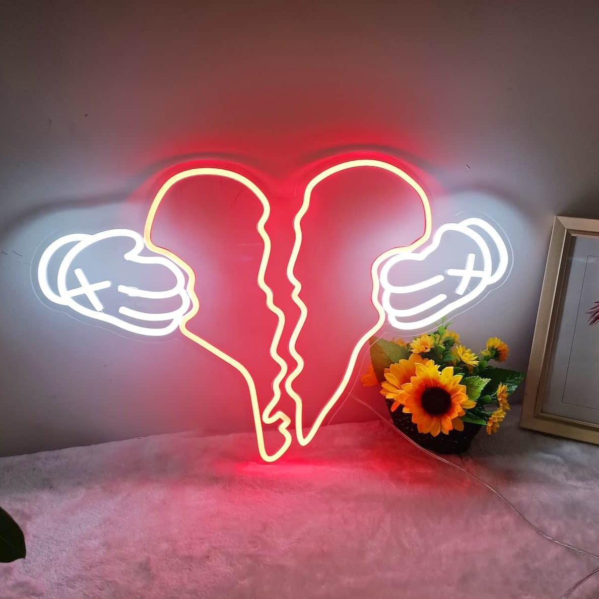 Néon LED Coeur Brisé