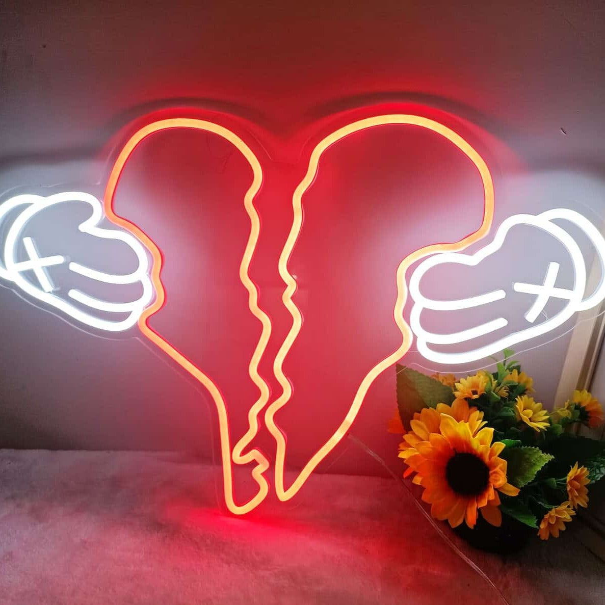 Néon LED Coeur Brisé