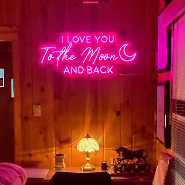 Néon LED Moon and Back Love