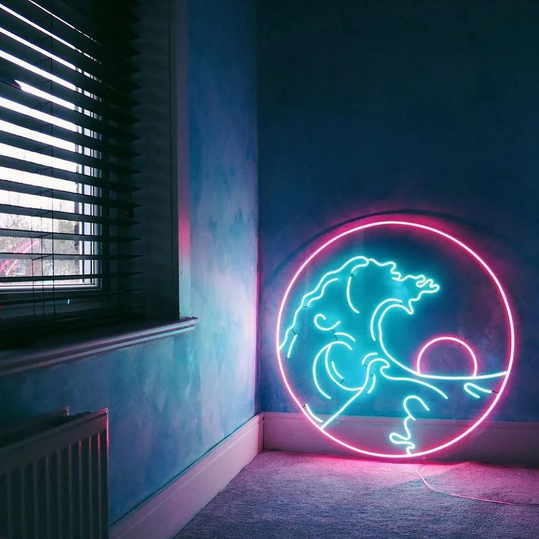 Néon LED la Vague Électrique de Kanagawa