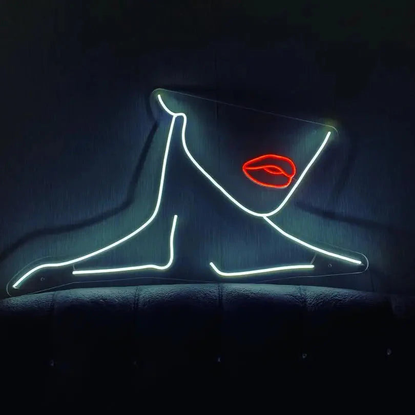 Néon Féminin Minimaliste pour le Visage